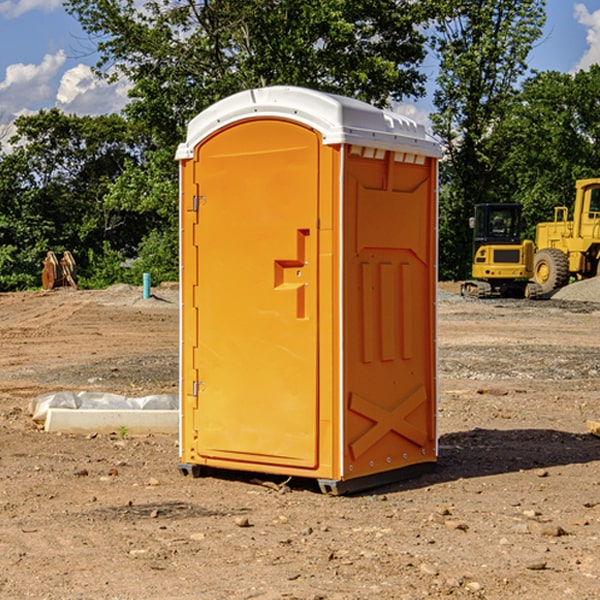 how often are the portable restrooms cleaned and serviced during a rental period in New England ND